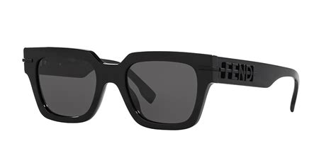 Fendi FE40078I 51 Blue & Black Shiny Sunglasses.